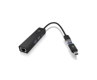 ICY BOX Hub 4w1 USB-C, USB-A, LAN - 1275308 - zdjęcie 1
